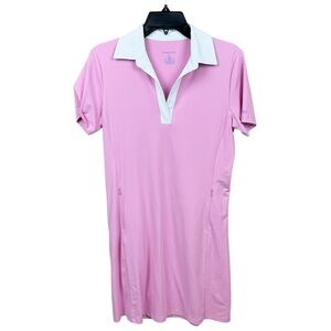 J. McLaughlin Pink Catalina Cloth Golf Short Sleeve Polo Tee Shirt Dress Size Sm
